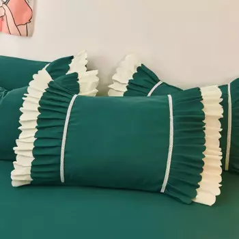 ЗHENXISHUSHIMOXI Наволочка из полиэстера/хлопка белая/розовая