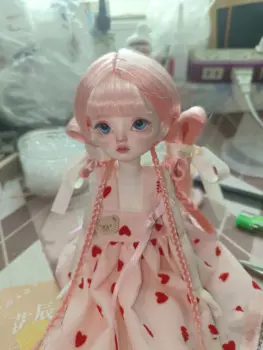 Жесткая оболочка головы 1/6 BJD кукольные волосы, челки Розовый Фиолетовый парик Бесплатная доставка