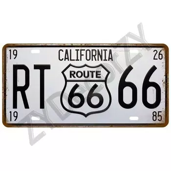 Жестяная табличка "Газ Route 66"