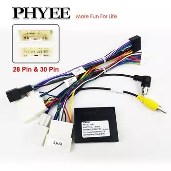 Жгут проводов CAN Bus Radio, 16-контактный разъем на 28-контактный 30-контактный автомобильный кабель системы Android для Toyota Camry RAV4 Corolla Avalon