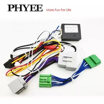 Жгут проводов для радиоприемника CAN-Bus, декодер, 16-контактный разъем на 14-контактный разъем, аудиовход RCA, автомобильный адаптер для кабеля Android для Volvo XC90 MK1