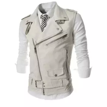 Жилет из искусственной кожи для мужчин, жилет без рукавов, мотоциклетное пальто с несколькими молниями, костюм певицы в стиле панк, черная осенняя мода