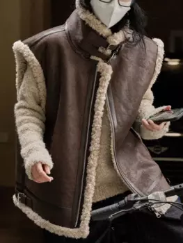 Жилет меховой женский, однотонный, осенне-зимний