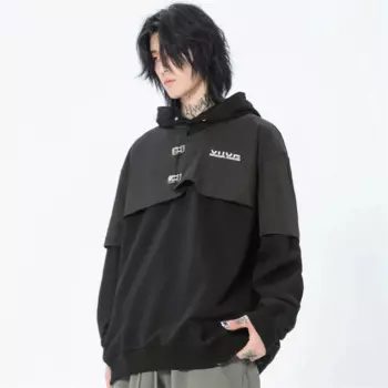 Жилет с металлической пряжкой, толстовка с капюшоном, мужская свободная уличная одежда, пуловер в стиле хип-хоп, толстовки с капюшоном для бойфренда, толстовка большого размера для женщин