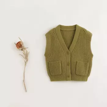 Жилет женский из овечьей шерсти с V-образным вырезом