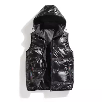 Жилеты 2024, Лидер продаж, новинка, Мужская зимняя пуховая Хлопковая мужская повседневная безрукавка, мужские куртки с капюшоном 4XL E841