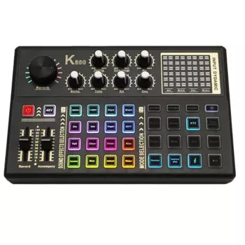 Живая звуковая карта и звуковая плата аудиоинтерфейса с несколькими DJ-микшерными эффектами, заменителем голоса и светодиодной подсветкой