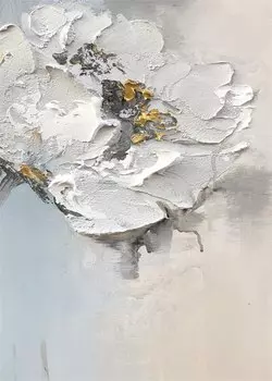 Живопись "Абстрактные белые цветы" Fashionista