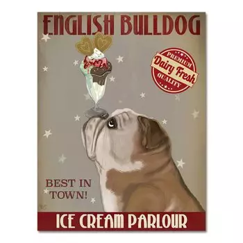 Живопись английского бульдога на холсте Quadros