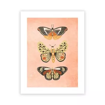 Живопись "Бабочки" Blue hour, печать на холсте