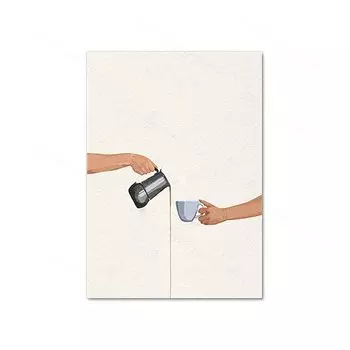 Живопись "Funny Abstract Bathtub Coffee Girl Sunflower" jiyuexiangyun