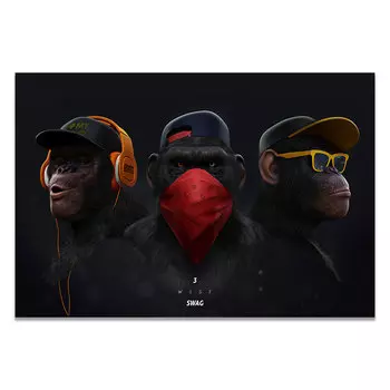 Живопись на холсте DHROOM Абстрактная красочная животная живопись