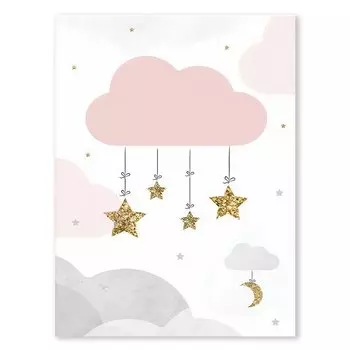 Живопись на холсте JUBEER "Розовая фея Радужный воздушный шар"