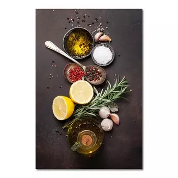 Живопись на холсте "Кухонная тема, смесь трав и специй", AliPaint