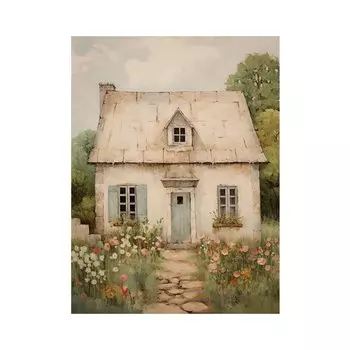 Живопись "Винтажный каменный дом" Live ustory