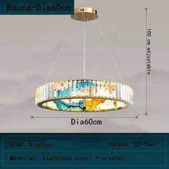 zhiwudeng Круглая хрустальная люстра 220В