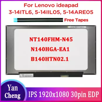 ЖК-экран для ноутбука 14,0 дюйма, B140HTN02.1, для Lenovo ideapad 5-14IIL05 5-14ARE05 E14 Gen 3 FHD1920x1080 30pin