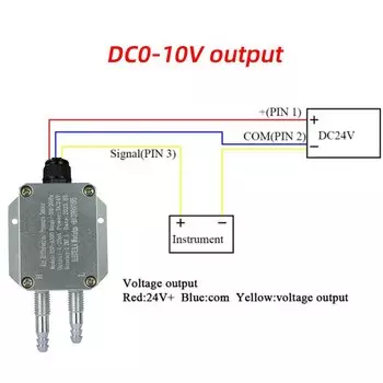 ЖК-датчик давления воздуха, цифровой датчик перепада давления ветра, 4-20 мА, 0-5/0-10 В, датчик выходного -100-0-100 кПа, 12/24 В постоянного тока
