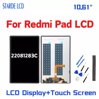 ЖК-дисплей 10,6 дюйма для Xiaomi Redmi Pad, сенсорный экран с дигитайзером, запасные части, экран для Redmi Pad 22081283C, ЖК-экран
