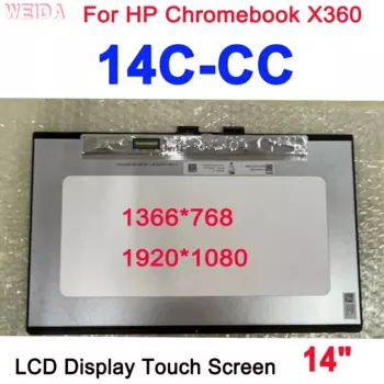 ЖК-дисплей 14 дюймов для HP Chromebook X360 14C-CC, ЖК-дисплей с сенсорным экраном в сборе для HP 14C-CC0000 14C-CC0XXX M47326-00, сменный ЖК-дисплей