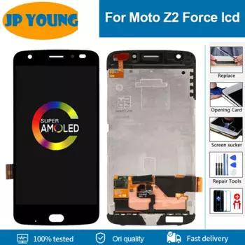 ЖК-дисплей 5,5 дюйма для Motorola MOTO Z2 Force, ЖК-дисплей XT1789, сенсорный экран с рамкой, дигитайзер в сборе, замена с Burn-Shadow