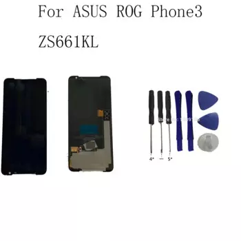 ЖК-дисплей 6,59 дюйма для ASUS ROG Phone 3 ZS661KL ZS661KS, ЖК-дисплей, сенсорный экран, дигитайзер, стекло в сборе, запасные части + инструмент