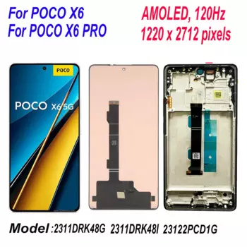 ЖК-дисплей AMOLED 120 Гц, сенсорный экран, дигитайзер, стеклянная панель для Xiaomi Poco X6 Pro
