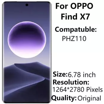ЖК-дисплей AMOLED 6,78 дюйма для Oppo Find X7 с рамкой, оригинальный ЖК-дисплей с сенсорной панелью, дигитайзер в сборе, запасные части