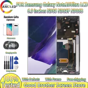 ЖК-дисплей AMOLED 6,9 дюйма для Samsung Galaxy Note 20 Ultra 5G, ЖК-дисплей с сенсорным экраном и дигитайзером для Note20 Ultra N985F N986B с рамкой