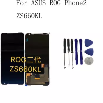 ЖК-дисплей AMOLED для ASUS ROG Phone II Phone2 ZS660KL, ЖК-дисплей, сенсорный экран, Замена + инструмент