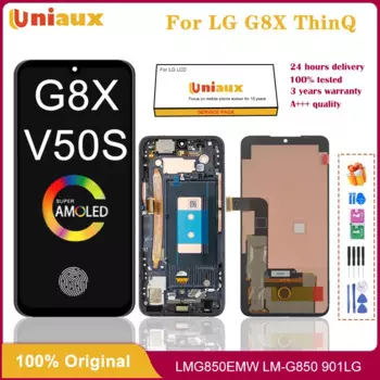 ЖК-дисплей Amoled для LG G8X ThinQ G850, дисплей с рамкой и дигитайзером сенсорного экрана для LG V50S ThinQ, сменный ЖК-экран