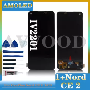 ЖК-дисплей AMOLED для OnePlus Nord CE2 5G, ЖК-дисплей, запасные части 6,43 дюйма, 1 + Nord CE 2, IV2201