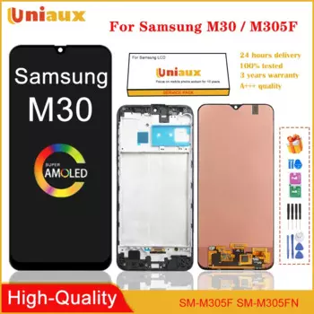 ЖК-дисплей AMOLED для Samsung Galaxy M30 2019 M305 M305F M305DS, ЖК-дисплей, сенсорный экран, дигитайзер в сборе, замена
