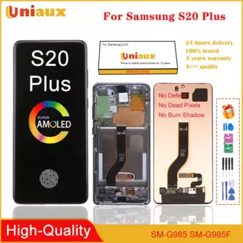 ЖК-дисплей AMOLED для Samsung Galaxy S20 Plus G985 G985F, ЖК-дисплей с сенсорным экраном и дигитайзером для Galaxy S20Plus S20 + ЖК-экран