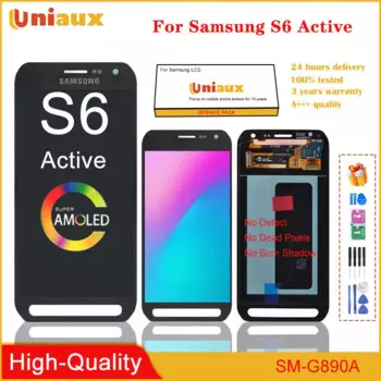 ЖК-дисплей AMOLED для Samsung Galaxy S6 Active G890 G890A, сменный ЖК-дисплей с сенсорным экраном и дигитайзером в сборе