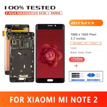 ЖК-дисплей премиум качества для XIAOMI Mi Note 2, дисплей с сенсорным экраном и дигитайзером с рамкой для Xiaomi Note 2, Mi Note 2 201521, ЖК-дисплей