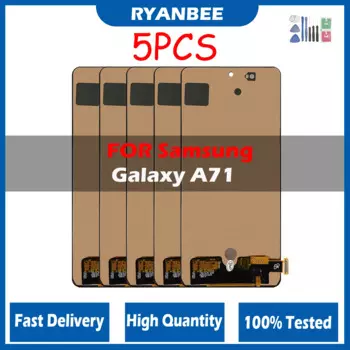 ЖК-дисплей Super Amoled с рамкой для Samsung Galaxy A71 A715 A715F, дисплей с сенсорным экраном и дигитайзером в сборе, 5 шт./комплект