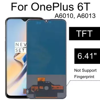 ЖК-дисплей TFT 6,41 дюйма для Oneplus 6t 1 + ЖК-дисплей 6T + кодирующий преобразователь сенсорного экрана в сборе Замена для ЖК-экрана One plus 6T A6010