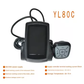 ЖК-измеритель Ebike 36V48V YL80C, умная панель управления, дисплей для детской водонепроницаемой штепсельной вилки