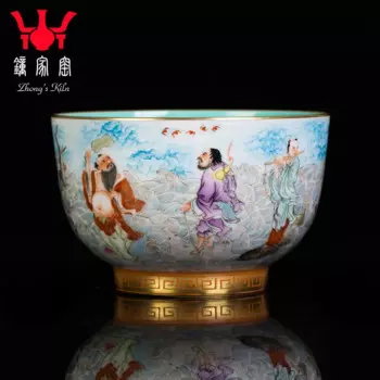 Zhongjia керамическая чайная чашка кунг-фу, чистый ручной рисунок, эмаль, Восемь Бессмертных, пересечение моря, коллекция Цзиндэчжэнь ручной работы