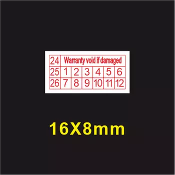 Zhouyan красные прямоугольные хрупкие этикетки 200 шт