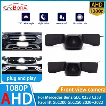 ZhuCamX Ultra Clear ночного видения с логотипом, парковочная камера переднего вида для Mercedes Benz GLC X253 C253 Facelift GLC250 2020 ~ 2022