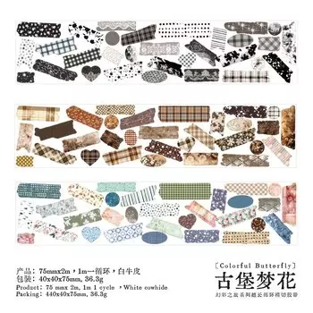 Журнал GO винтажные наклейки с стихами 7,5x200 см