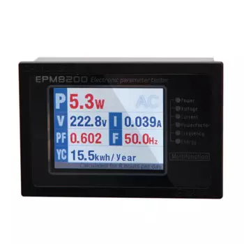 ZHURUI EPM8200 LCD TFT цифровой однофазный счетчик электроэнергии переменного тока/монитор мощности/ваттметр/1000 Вт/4 а/220 В