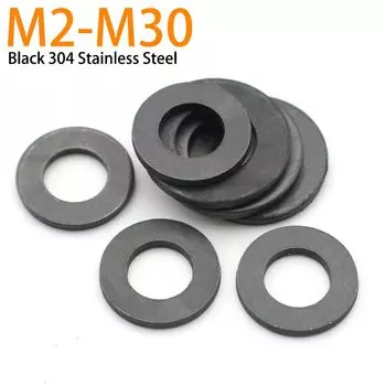 Zimir WJ2019B черные плоские шайбы из нержавеющей стали 304 М2-М30