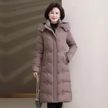 Зимнее длинное пальто для женщин, новинка 2024, утепленная теплая зимняя верхняя одежда с хлопковой подкладкой, Свободная Женская ветрозащитная куртка с капюшоном, парки LX339