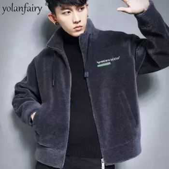 Зимнее пальто, мужская флисовая куртка из овечьей шерсти, мужские композитные меховые интегрированные пальто и куртки для мужчин, шерстяная меховая одежда, Casaco