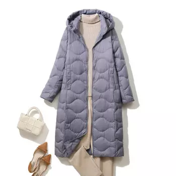 Зимнее Стеганое пальто SEDUTMO на утином пуху, Женская длинная ультратонкая теплая куртка оверсайз с карманами и капюшоном, парка ED2118
