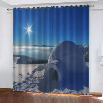 Зимние бытовые шторы Snow Mountain, затемняющие шторы с 3D принтом для гостиной, роскошные занавески для гостиной