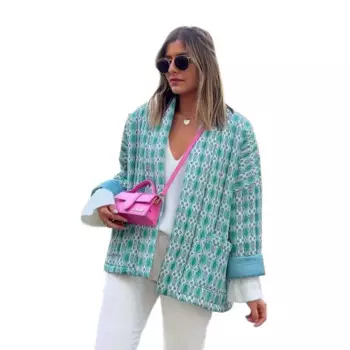 Зимние хлопковые куртки с принтом, пальто, женские топы, винтажная стеганая куртка, женская одежда, повседневная верхняя одежда